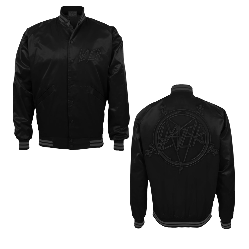 Black on Black Bomber Jacket – Slayer