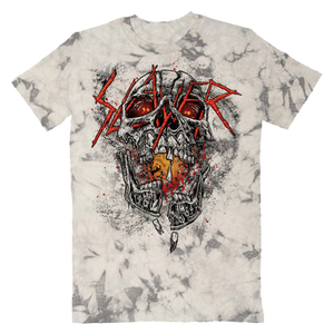 Imploding Skull on Silver Crystal Wash Tee