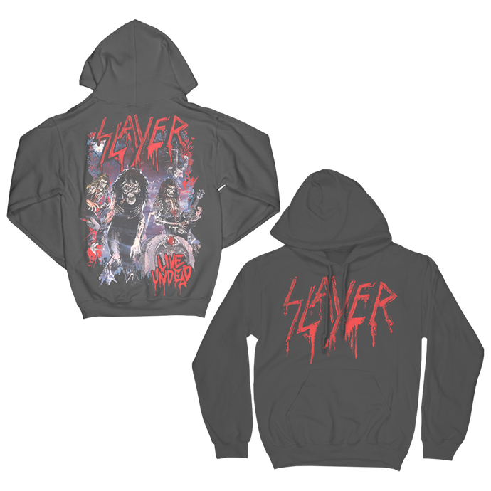 Live Splatter on Charcoal Hoodie