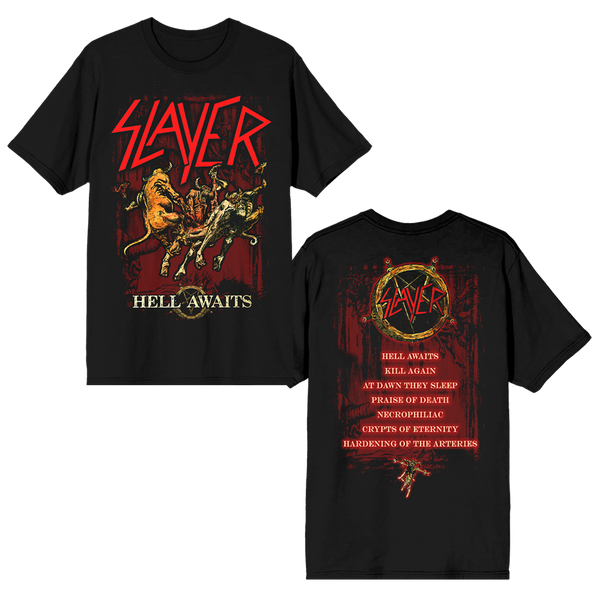 tenderloin HELL AWAITS tee サイズL Torn Asunder Hell Awaits Tracklist Tee – Slayer