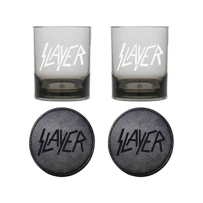 Premium Slayer Whiskey Glasses & Coaster Set