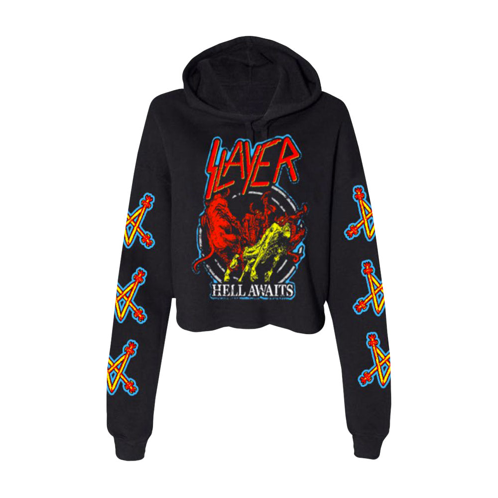 Hell Awaits Crop Hoodie